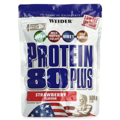 Протеин Weider Protein 80+ (клубника) 500 г