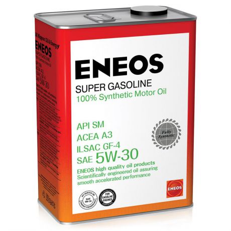 Моторное масло ENEOS Super Gasoline, 5W30 SM, 4 л, синтетическое