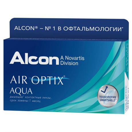 Контактные линзы Alcon Air Optix Aqua, 3 шт, R: 8.6, D: -4