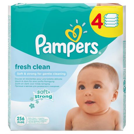 Влажные салфетки Pampers Baby Fresh Clean, (4*64) 256 шт