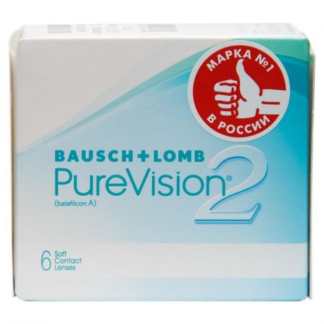 Контактные линзы Bausch+Lomb Pure Vision 2, 6 шт, R: 8.6, D: -9,0