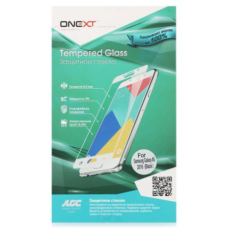 Защитное стекло Onext для Samsung Galaxy A5 2016, с рамкой, черный