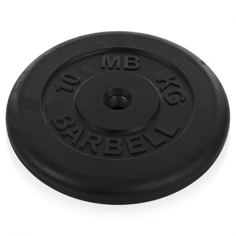 Диск обрезиненный MB Barbell d 26 мм черный, 10 кг