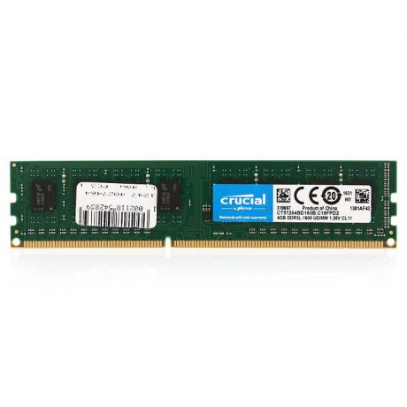DIMM DDR3L, 4ГБ, Crucial CT51264BD160B(J)