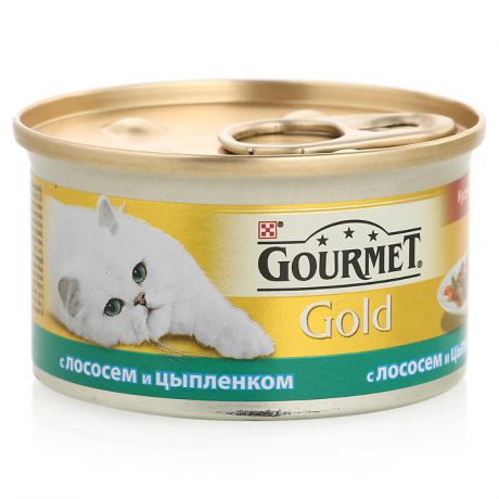 Упаковка консервов 24 шт Gourmet Gold (цыпленок/лосось) 24 шт х 85 гр