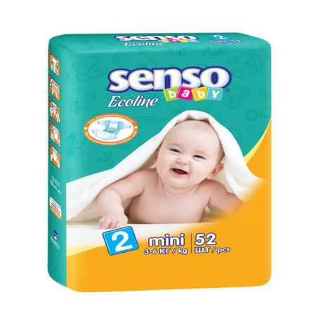 Подгузники Senso Ecoline 2 (3-6 кг), 52 шт