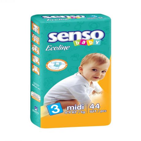 Подгузники Senso Ecoline 3 (4-9 кг), 44 шт
