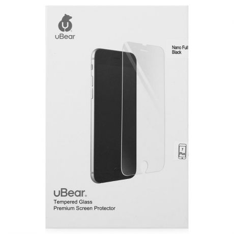 Защитное стекло uBear NANO Full Cover для Apple iPhone 7 Plus / 8 Plus, с рамкой, черный