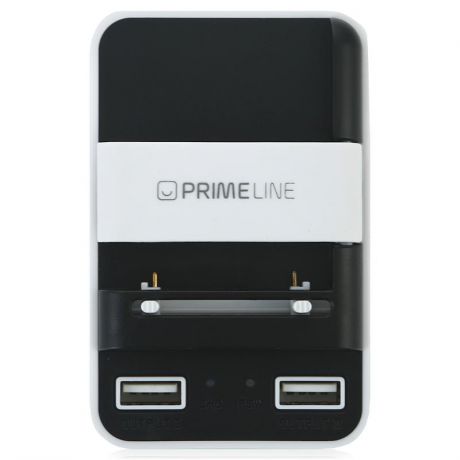 Сетевое зарядное устройство Prime Line, 1A, 2 USB, для Li-Ion аккумуляторов 3,9V, белый