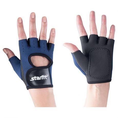 Перчатки для фитнеса STARFIT SU-107, темно-синий/черный (M)