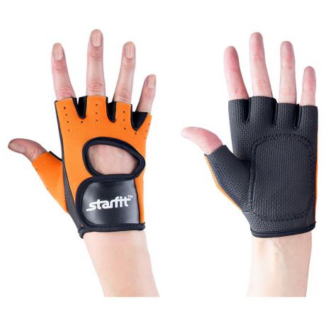 Перчатки для фитнеса STARFIT SU-107, оранжевый/черный (S)