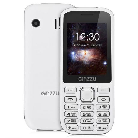 Мобильный телефон GINZZU M201 Dual White-Gray, серый