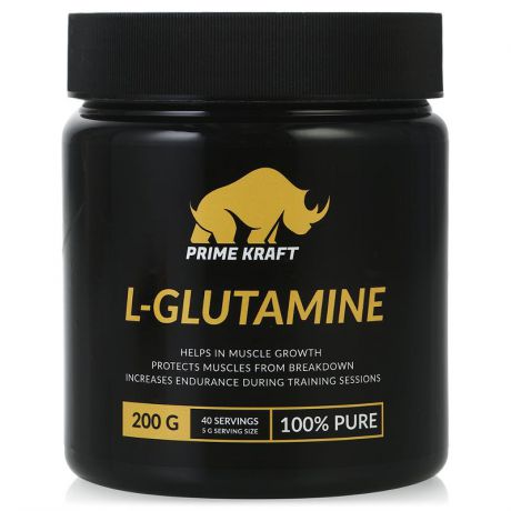 Глютамин Prime Kraft L-Glutamine (чистый), 200 г