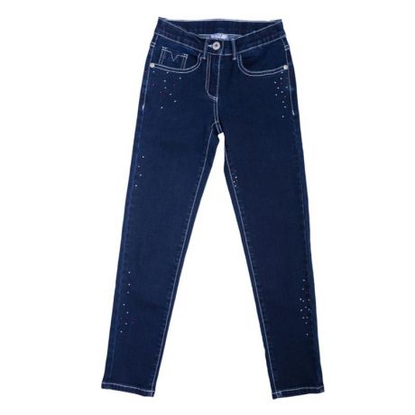 Брюки текстильные джинсовые для девочек(104) , 362011 синий деним EAN 4690244736504