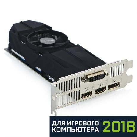 Видеокарта Gigabyte GeForce GTX 1050 Ti, GV-N105TOC-4GL, 4ГБ, GDDR5, Retail