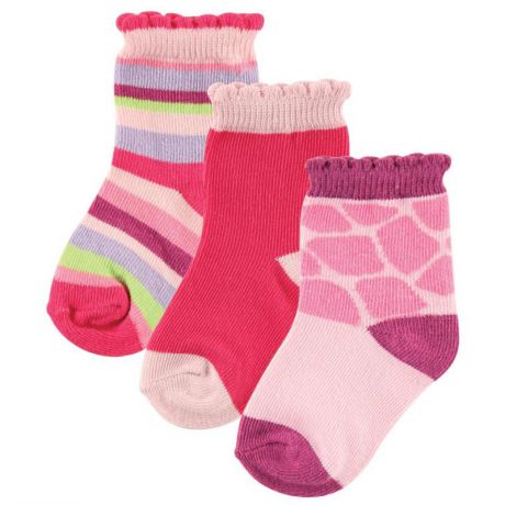 Носочки Luvable Friends 23129, 3 пары, 67-78 см. (6-12), розовые