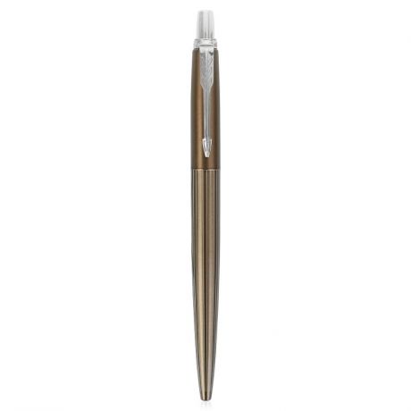 ручка шариковая Parker "Jotter Premium Carlisle Brown Pinstripe CT", 0,7 мм, синяя, корпус коричневый/хром