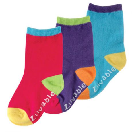 Носочки Luvable Friends 2311, 3 пары, 67-78 см. (6-12), малиновые