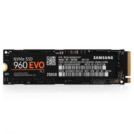 жесткий диск SSD 250ГБ, M.2, PCIe 3.0, Samsung 960 EVO Series, MZ-V6E250BW