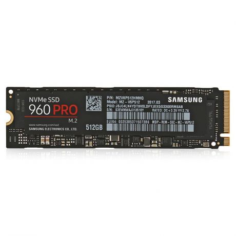 жесткий диск SSD 512ГБ, M.2, PCIe 3.0, Samsung 960 PRO Series, MZ-V6P512BW
