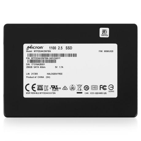 жесткий диск SSD 256ГБ, Crucial Micron 1100, MTFDDAK256TBN-1AR1ZABYY