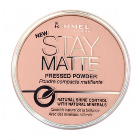 Пудра компакная Rimmel Stay Matte, 14 гр, матирующая, тон 001 Transparent