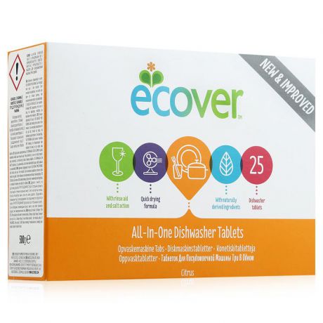Таблетки для посудомоечных машин Ecover 3в1, 25 шт