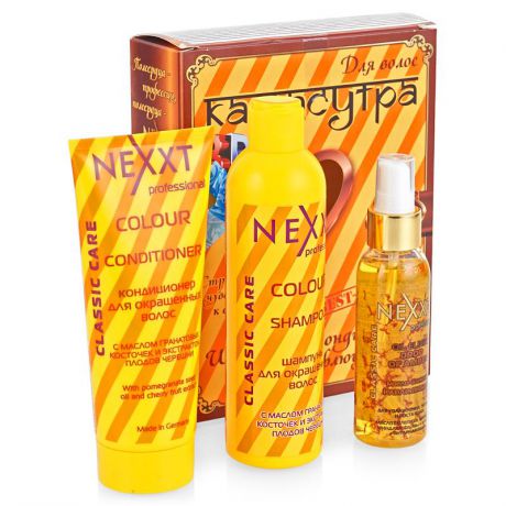 Набор для волос Nexxt для окрашенных: шампунь, 250 мл + кондиционер, 250 мл + масло-эликсир, 100 мл Nexxt
