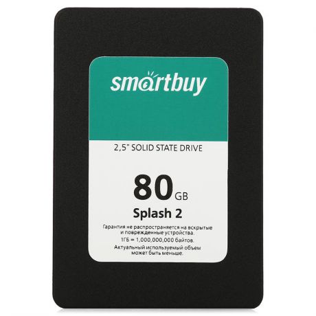 жесткий диск SSD 80ГБ, SmartBuy Splash 2, SB080GB-SPLH2-25SAT3