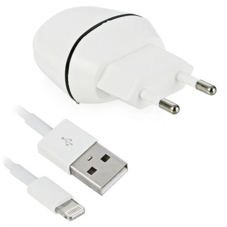 Сетевое зарядное устройство SmartBuy Nova MKIII, 2.1A, 1 USB, с кабелем Lightning, белый
