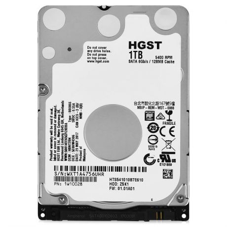 жесткий диск HDD 1ТБ, HGST Travelstar Z5K1, HTS541010B7E610, 1W10028