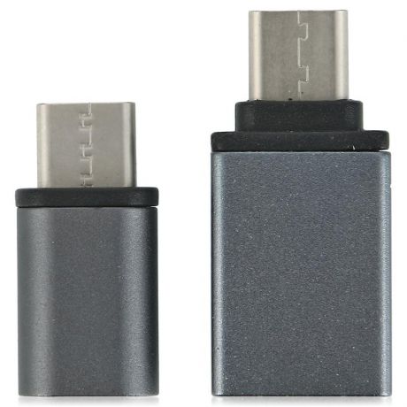 Комплект переходников Ginzzu, micro USB - USB 3.1 Type-C + USB 3.1 Type-C - USB A 3.0 OTG, черный