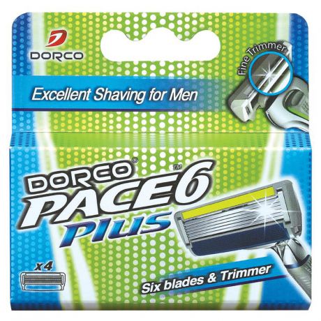Кассеты для бритья Dorco Pace 6 с триммером, 4 шт