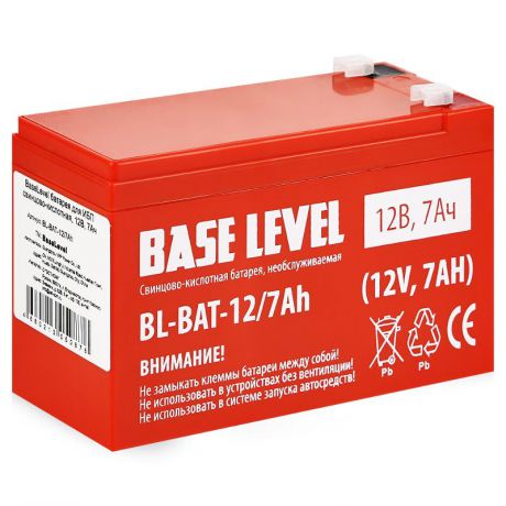 батарея аккумуляторная BaseLevel BL-BAT-12/7Ah, 12V 7.0Ah