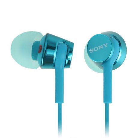 Наушники Sony MDR-EX155AP голубой с микрофоном