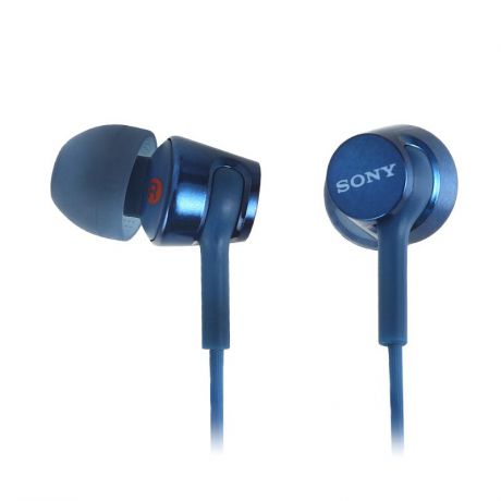 Наушники Sony MDR-EX155AP синий с микрофоном