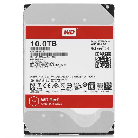 жесткий диск HDD 10ТБ, Western Digital Red, WD100EFAX