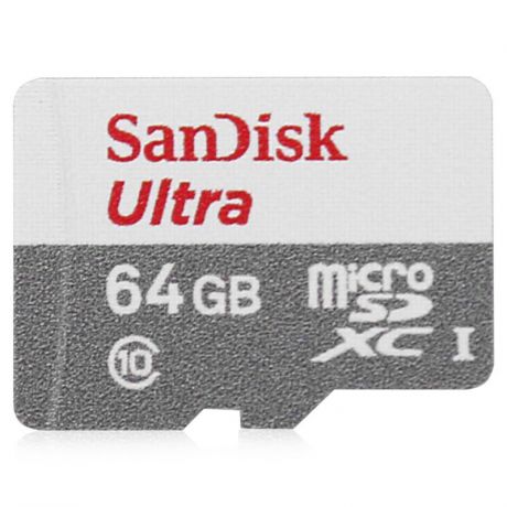карта памяти TransFlash 64ГБ MicroSDXC class 10 UHS-I 80MB/s SanDisk Ultra Android, SDSQUNS-064G-GN3MN