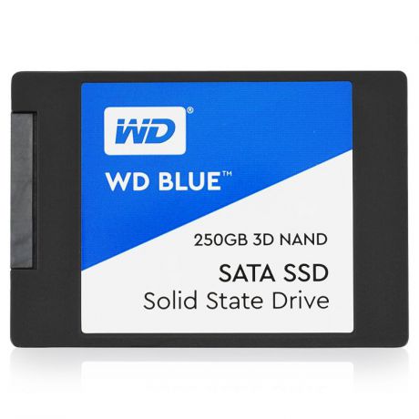 жесткий диск SSD 250ГБ, 2.5", SATA III, Western Digital Blue 3D, WDS250G2B0A