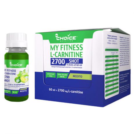 Напиток MyChoice My Fitness L-Carnitine 2700 Shot (шоубокс, 9x60 мл) мохито