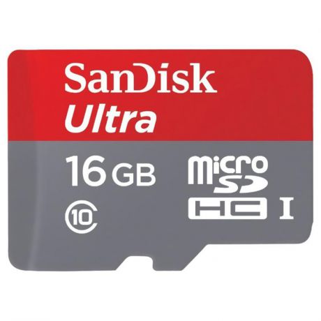 карта памяти TransFlash 16ГБ MicroSDHC class 10 UHS-I 80MB/s SanDisk Ultra, SDSQUNS-016G-GN3MA