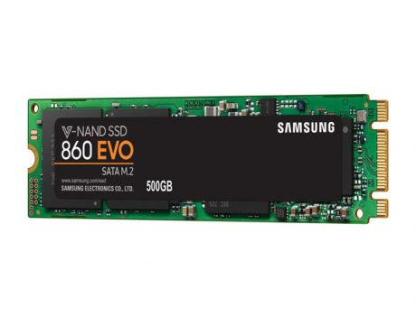 жесткий диск SSD 500ГБ, M.2, SATA III, Samsung 860 EVO Series, MZ-N6E500BW