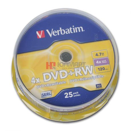 диски dvd+rw 4.7Gb 4x Verbatim