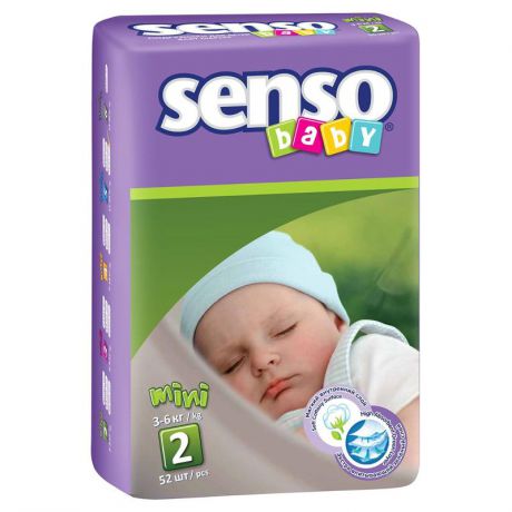 Подгузники Senso Baby mini B2 (3-6 кг), 52 шт