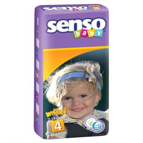 Подгузники Senso Baby maxi В4 (7-18 кг), 40 шт