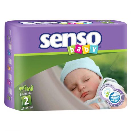 Подгузники Senso Baby mini B2 (3-6 кг), 26 шт