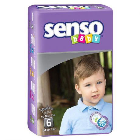 Подгузники Senso Baby junior extra В6 (15-30 кг), 64 шт
