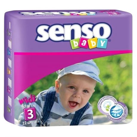 Подгузники Senso Baby midi В3 (4-9 кг), 22 шт