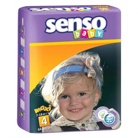 Подгузники Senso Baby maxi В4 (7-18 кг), 66 шт