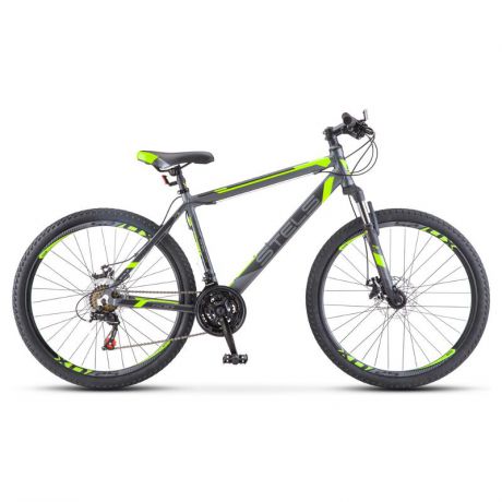 Велосипед STELS Navigator-600 MD 26" (V020) (2018), колесо 26, рама 18, скорости 21 антрацитовый/лайм